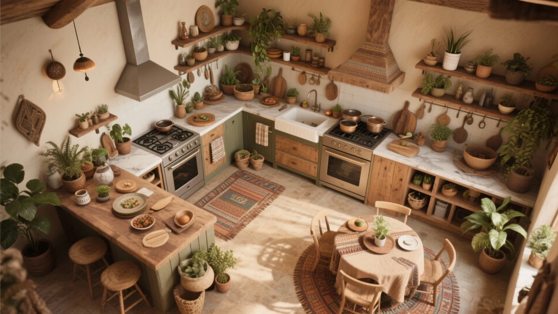 9. Layered Kitchen Layouts