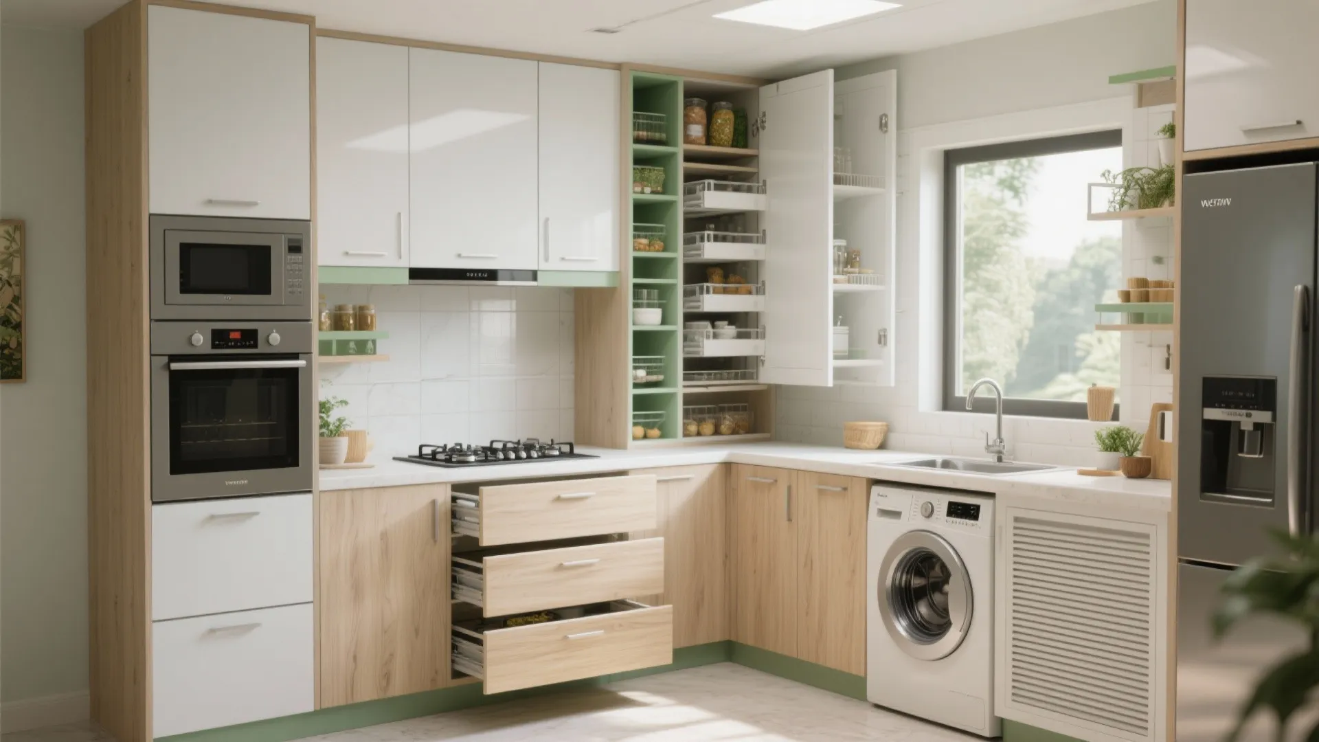 Layered Storage in the Kitchen (Tall + Under-Counter + Utility)