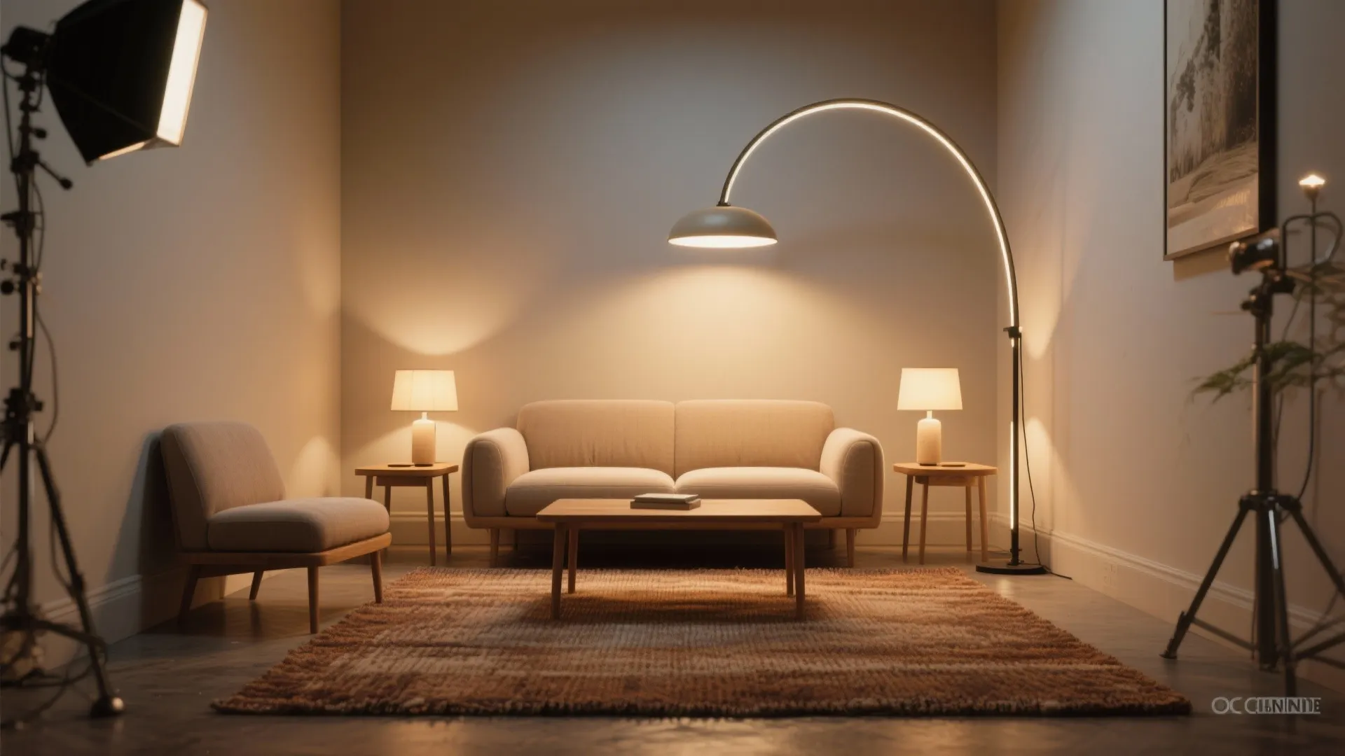 1. Layered floor and table lamps for flexible zones