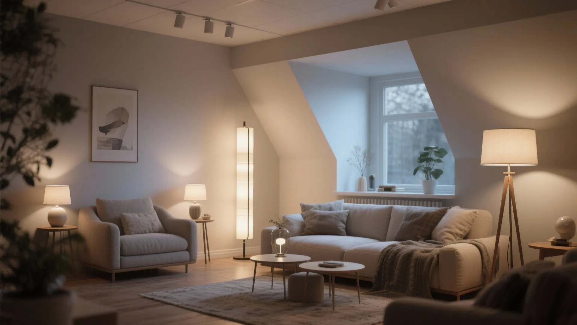 Layered Table and Floor Lamps