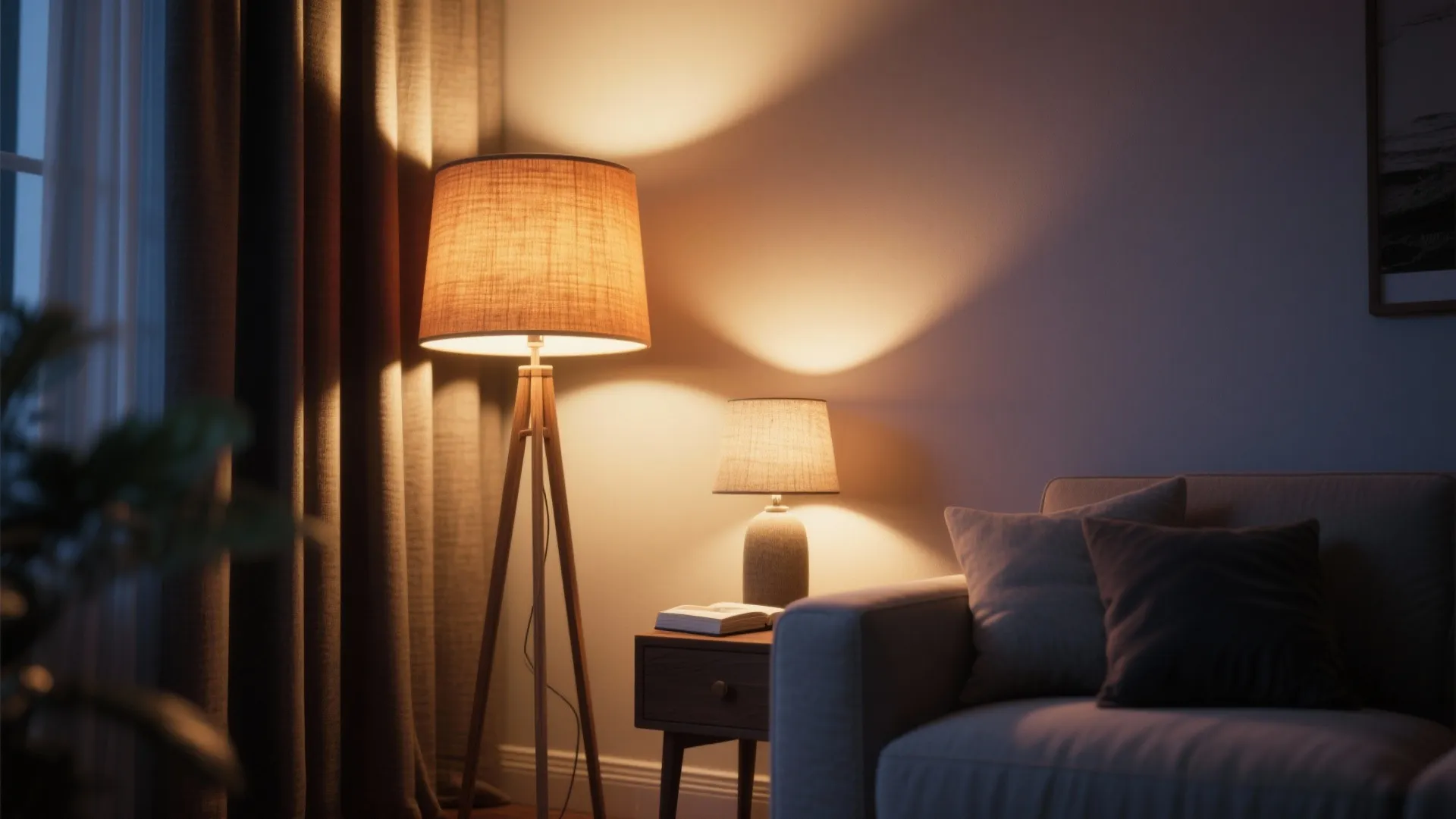 3. Layered floor and table lamps for flexible moods