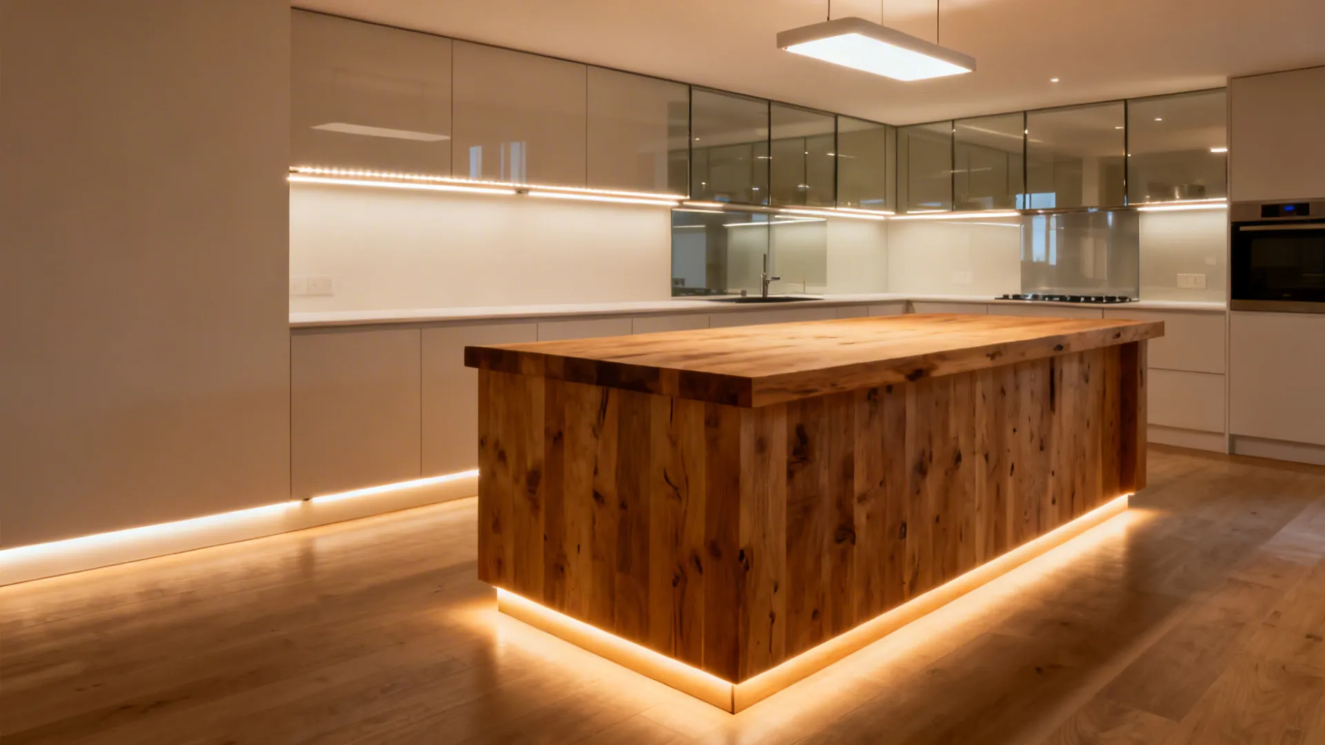 Layered LED lighting for task, ambient, and mood