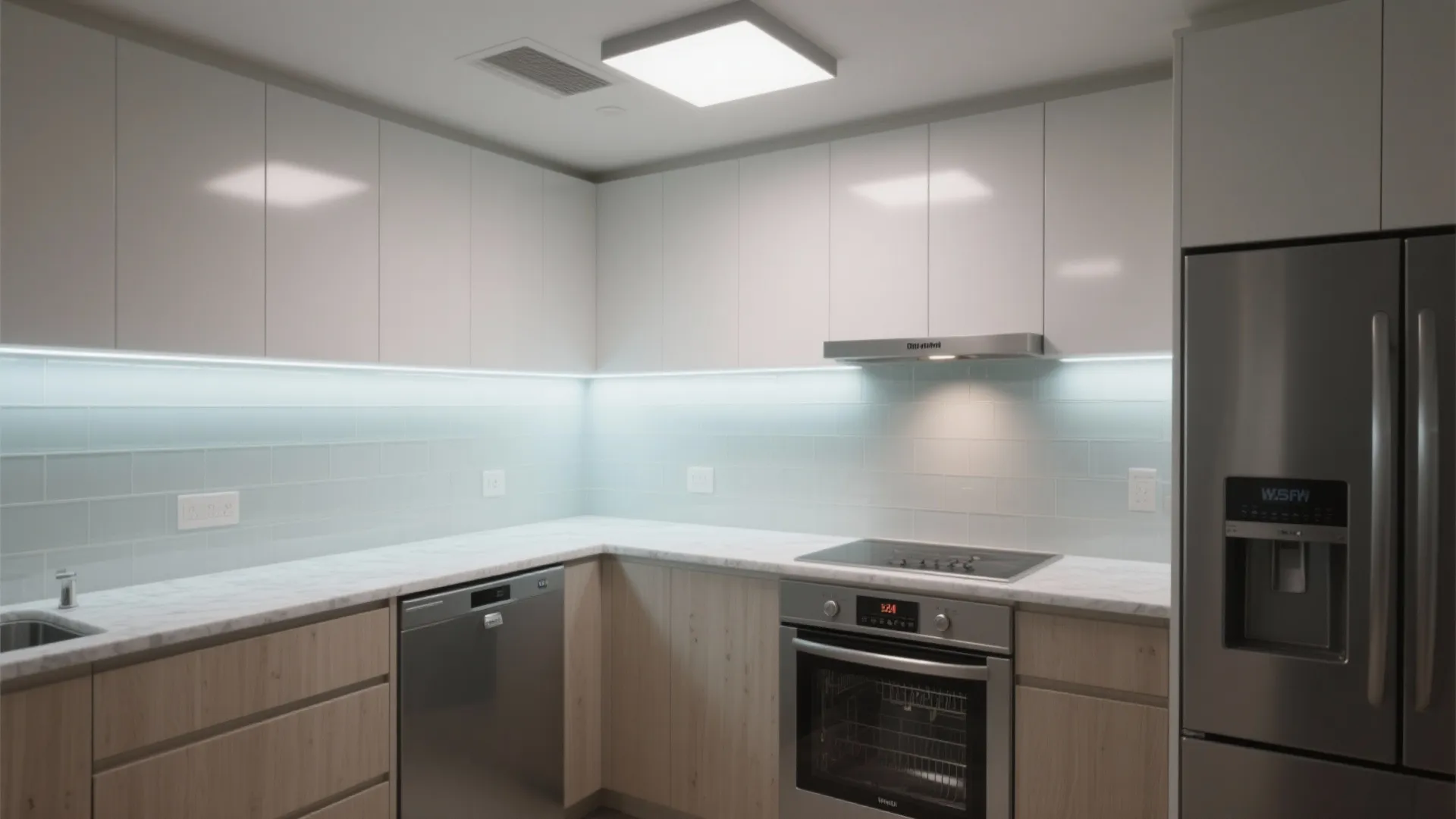 Layered lighting and integrated, right-sized appliances