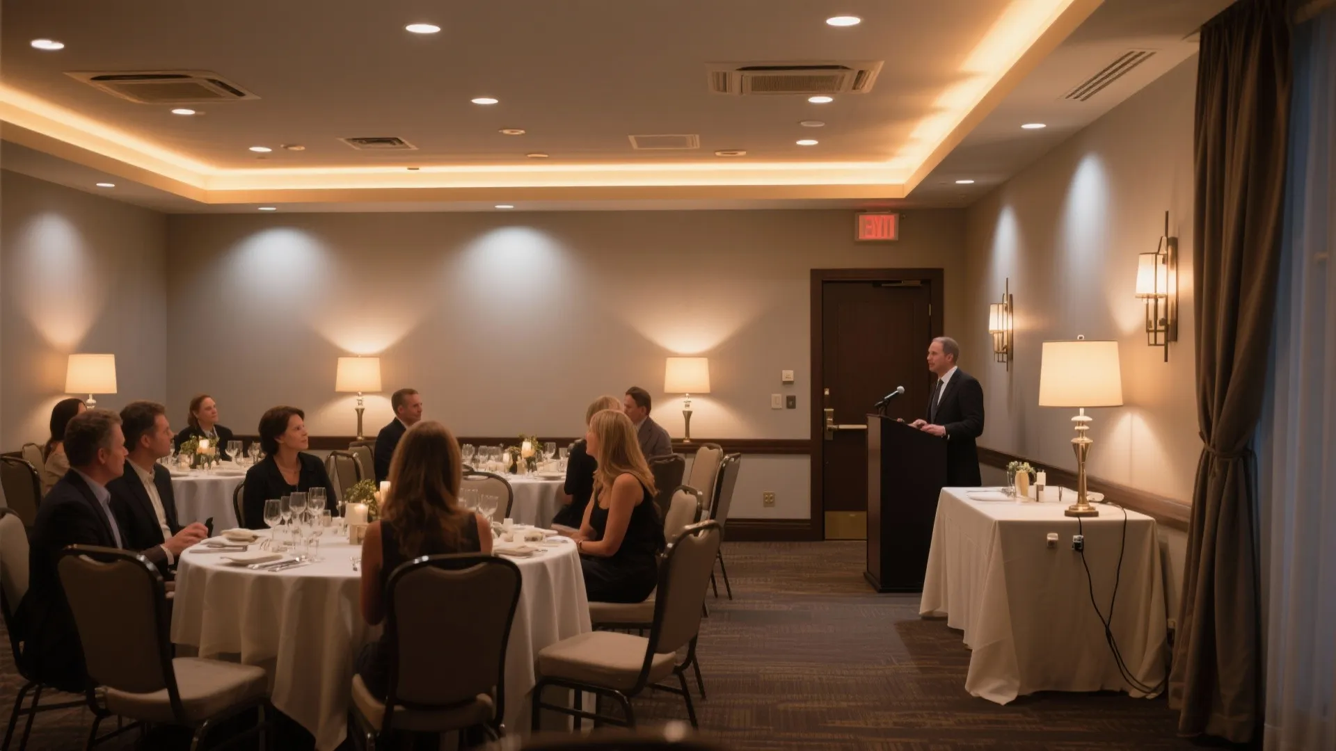 Layered LED lighting for atmosphere and efficiency