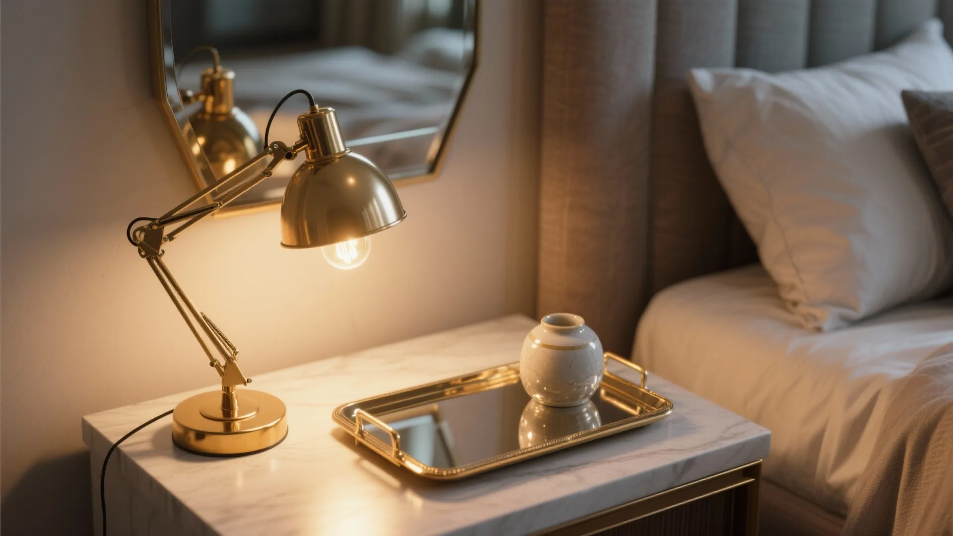 2. Layered lighting and reflective accents