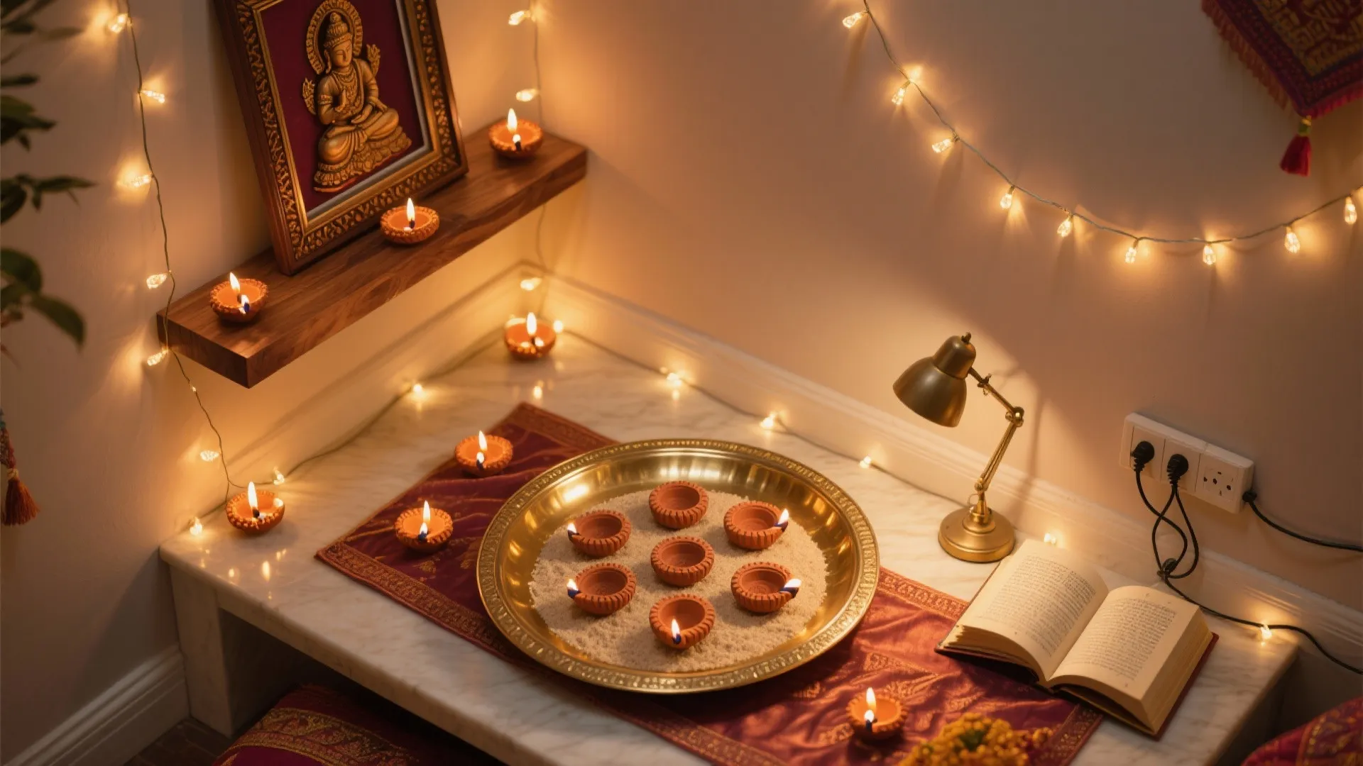 Layered Diya Lighting With LED Safety