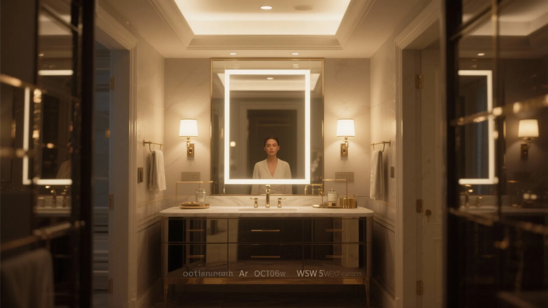1. Layered lighting and mirrors