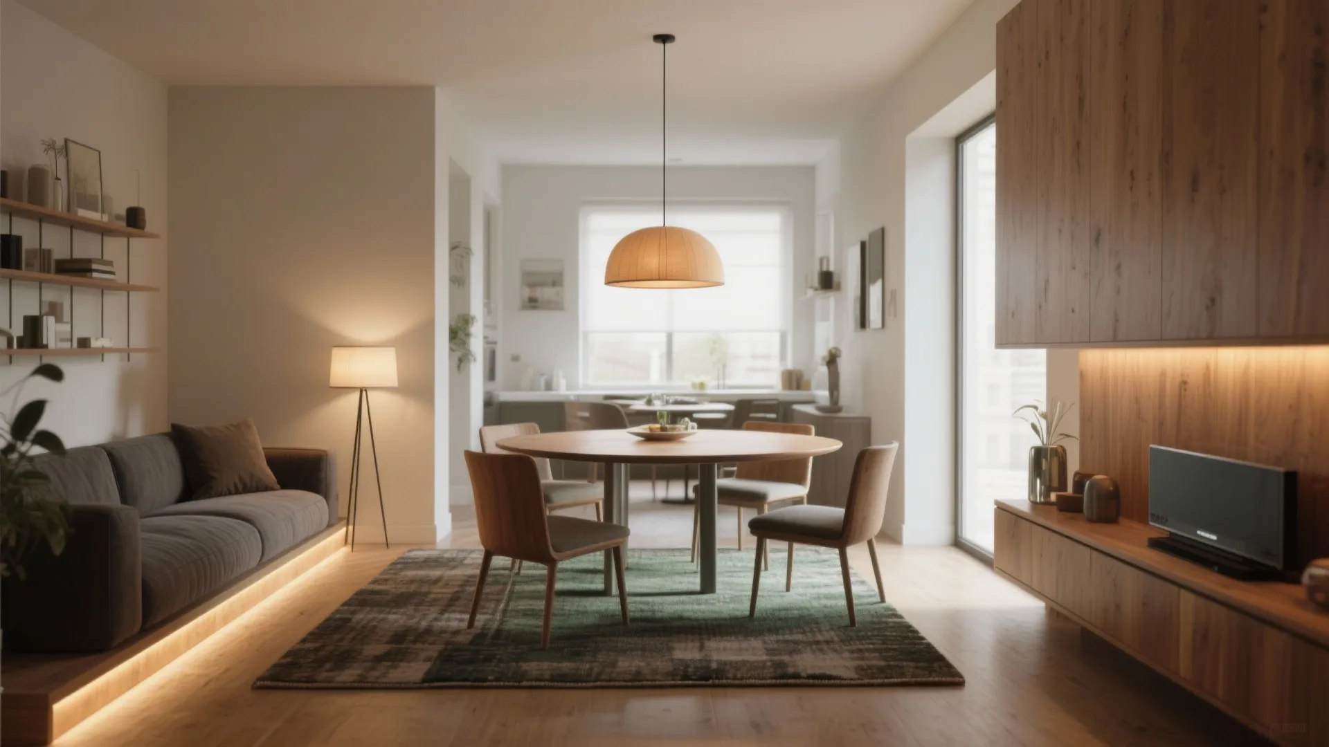 Layered Lighting and Soft Zoning for Open-Plan