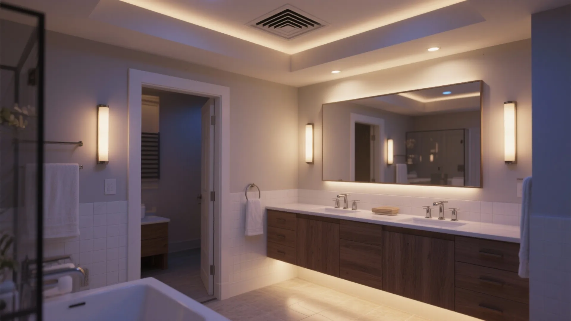 Layered Lighting + Quiet Ventilation