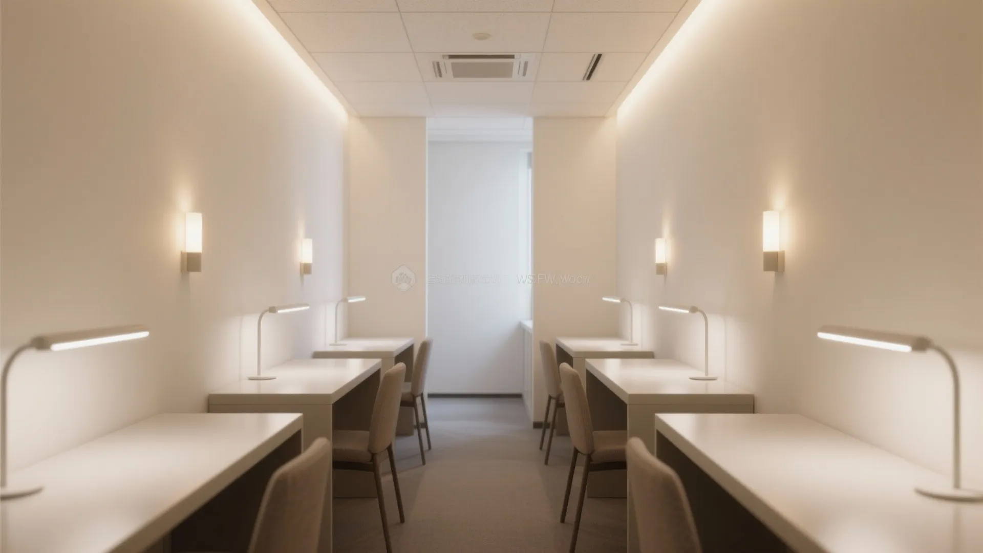 Layered, low-glare lighting for long study sessions