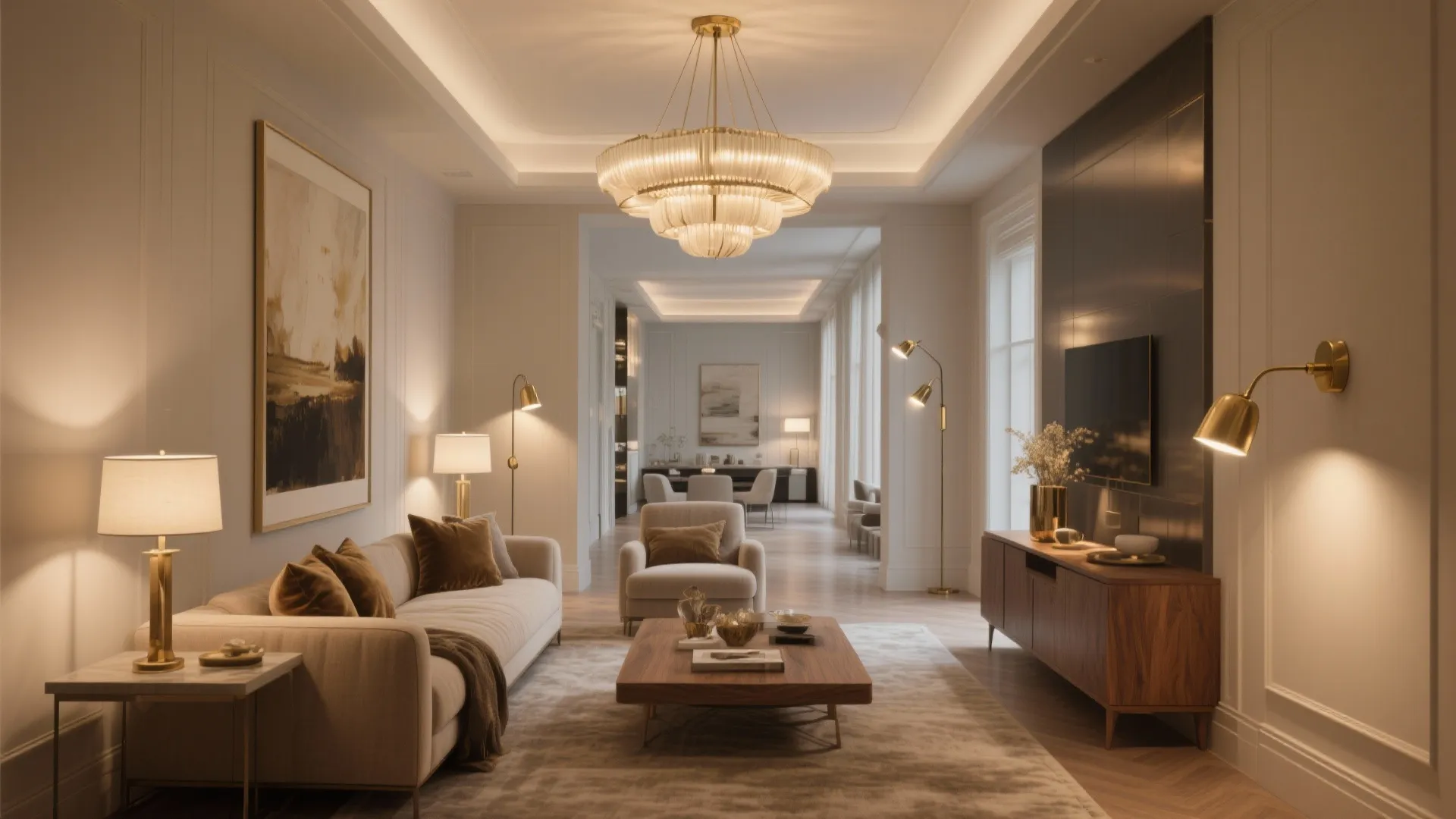 Layered Lighting with a Statement Piece