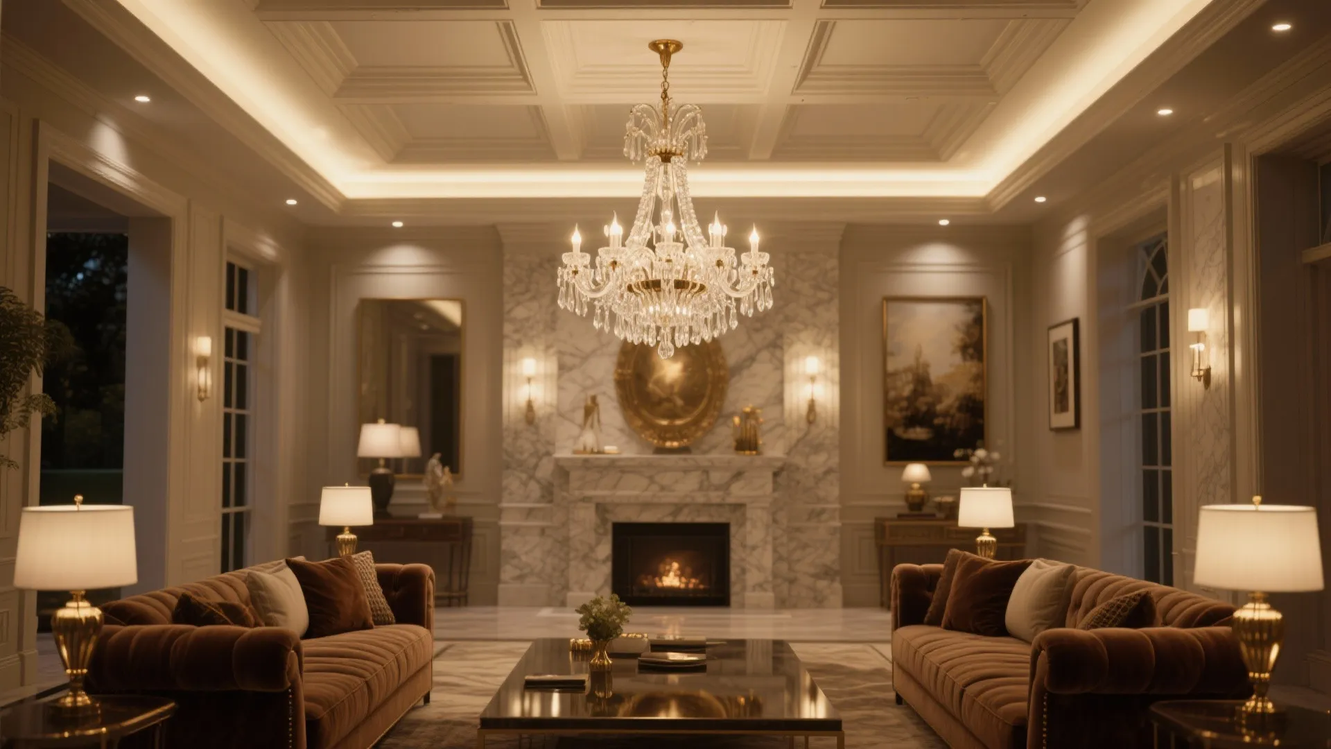 Layered Lighting With a Signature Chandelier