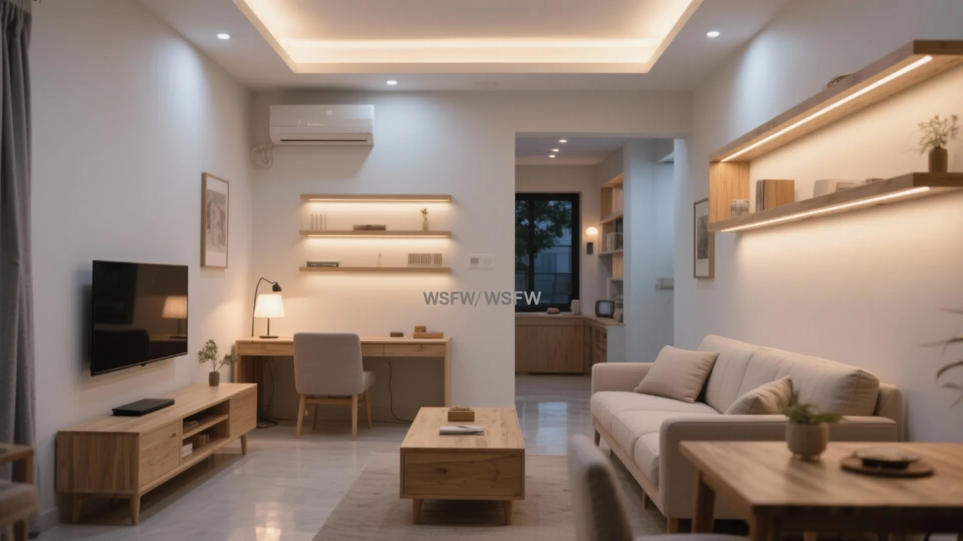 Light-forward palette and layered lighting