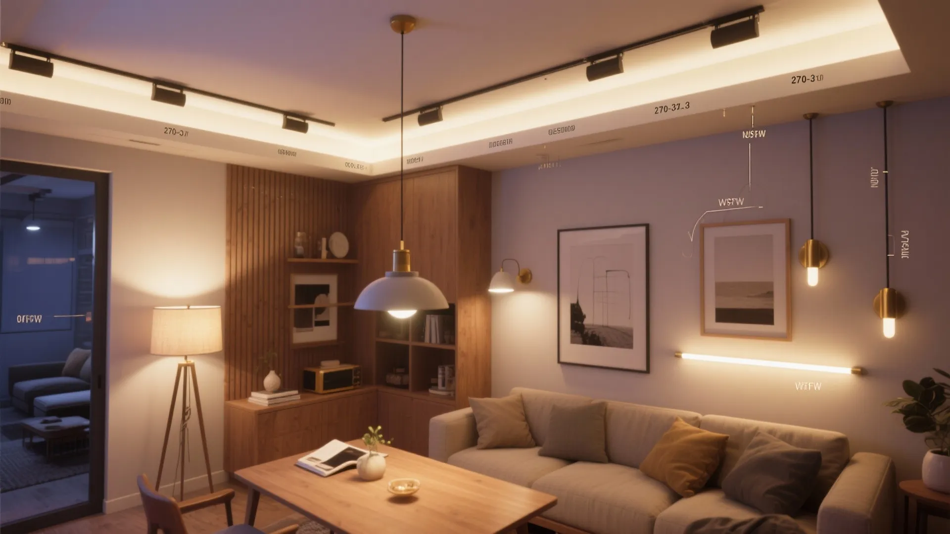 Layered lighting plan with dimmers and warm LEDs