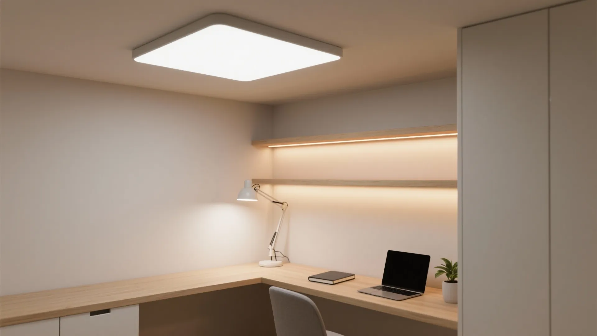 Layered lighting that works in any small study