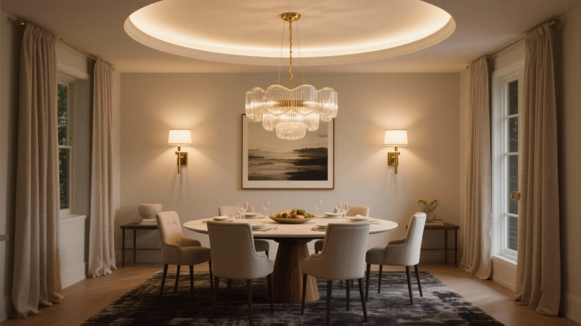 Layered lighting that flatters food and faces