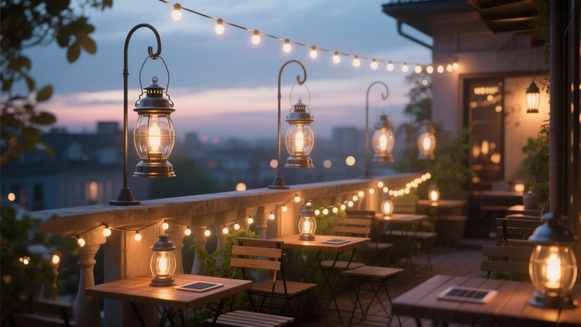 Layered balcony lighting