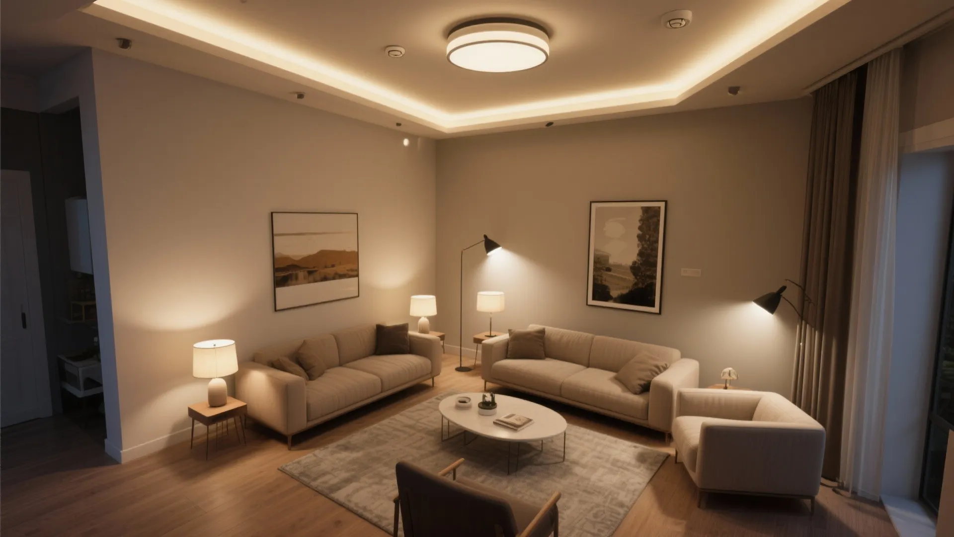 1. Layer ambient, task, and accent light