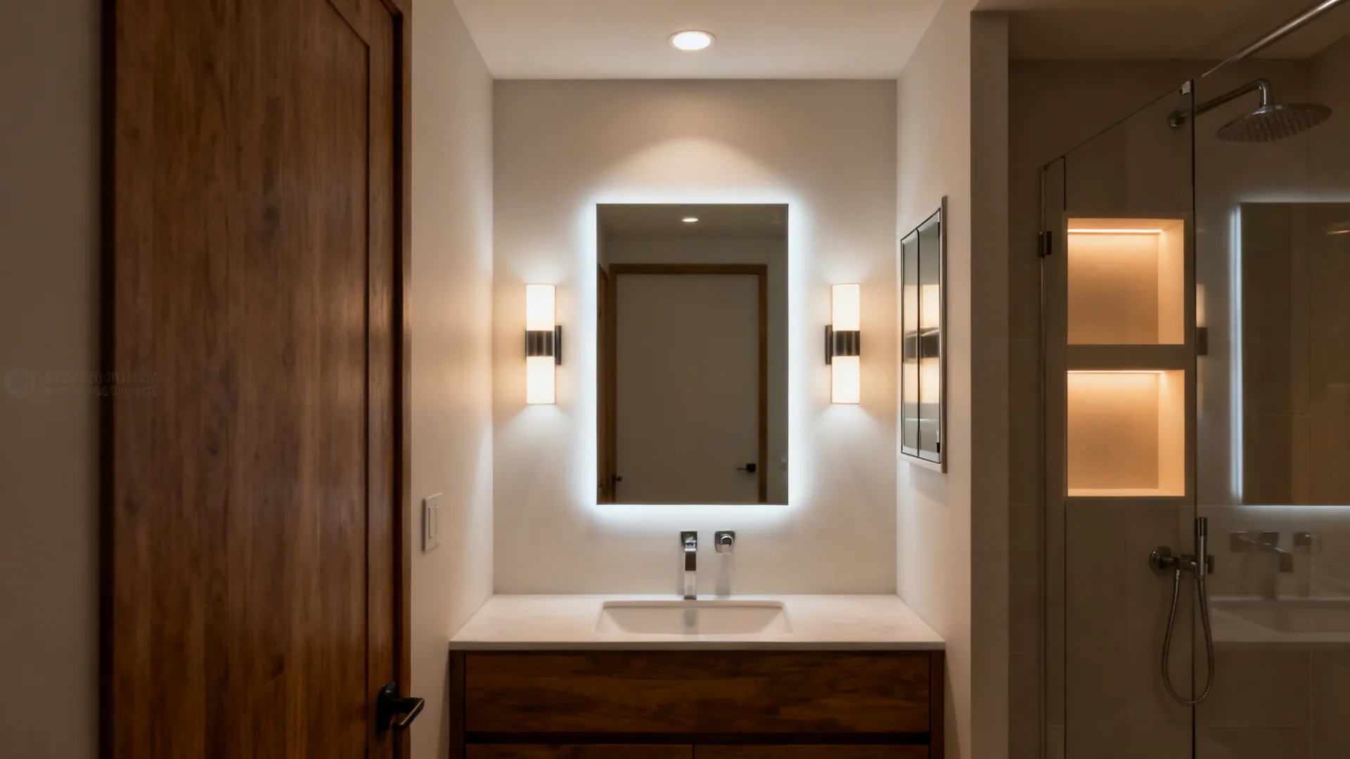 Light Layers and Vertical Storage in Small Bathrooms