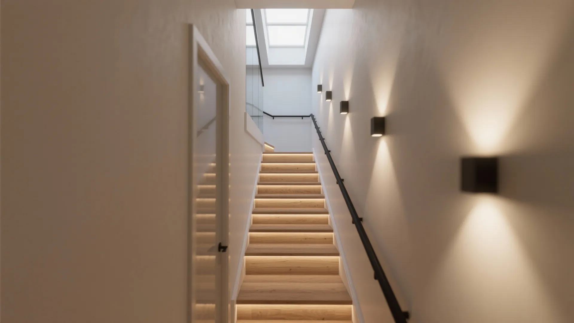 Light Layered Stair Hall