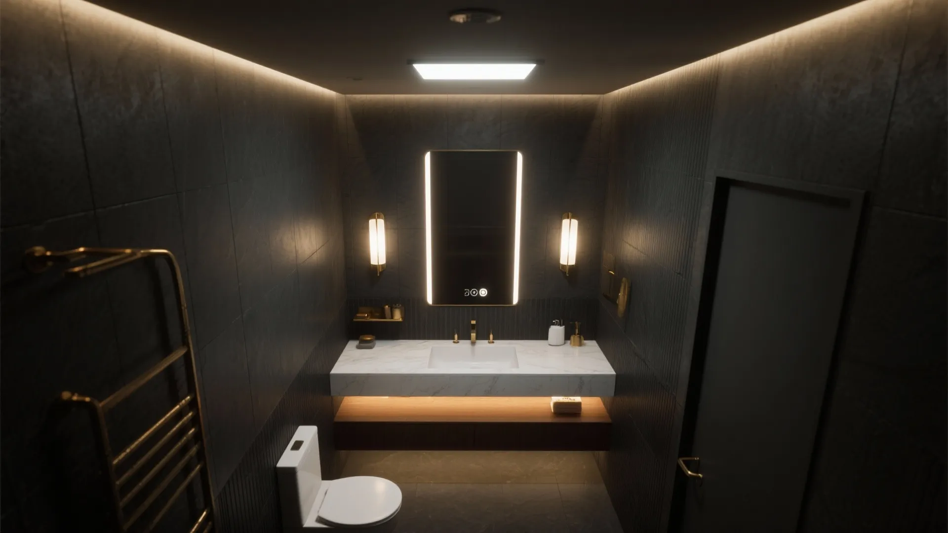 Layered Lighting for Small Dark Bathrooms