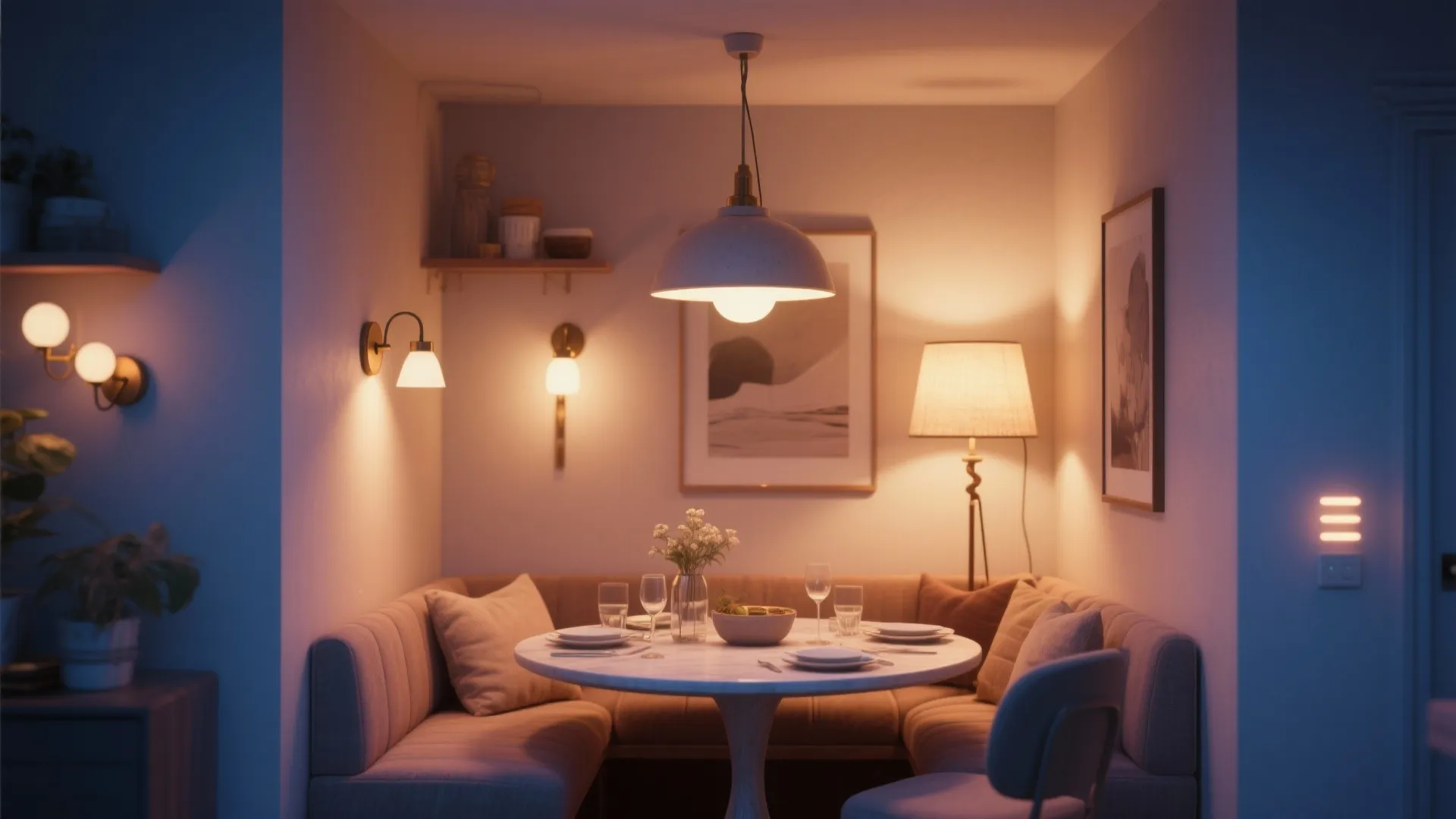 9. Layered Lighting with Dimmers