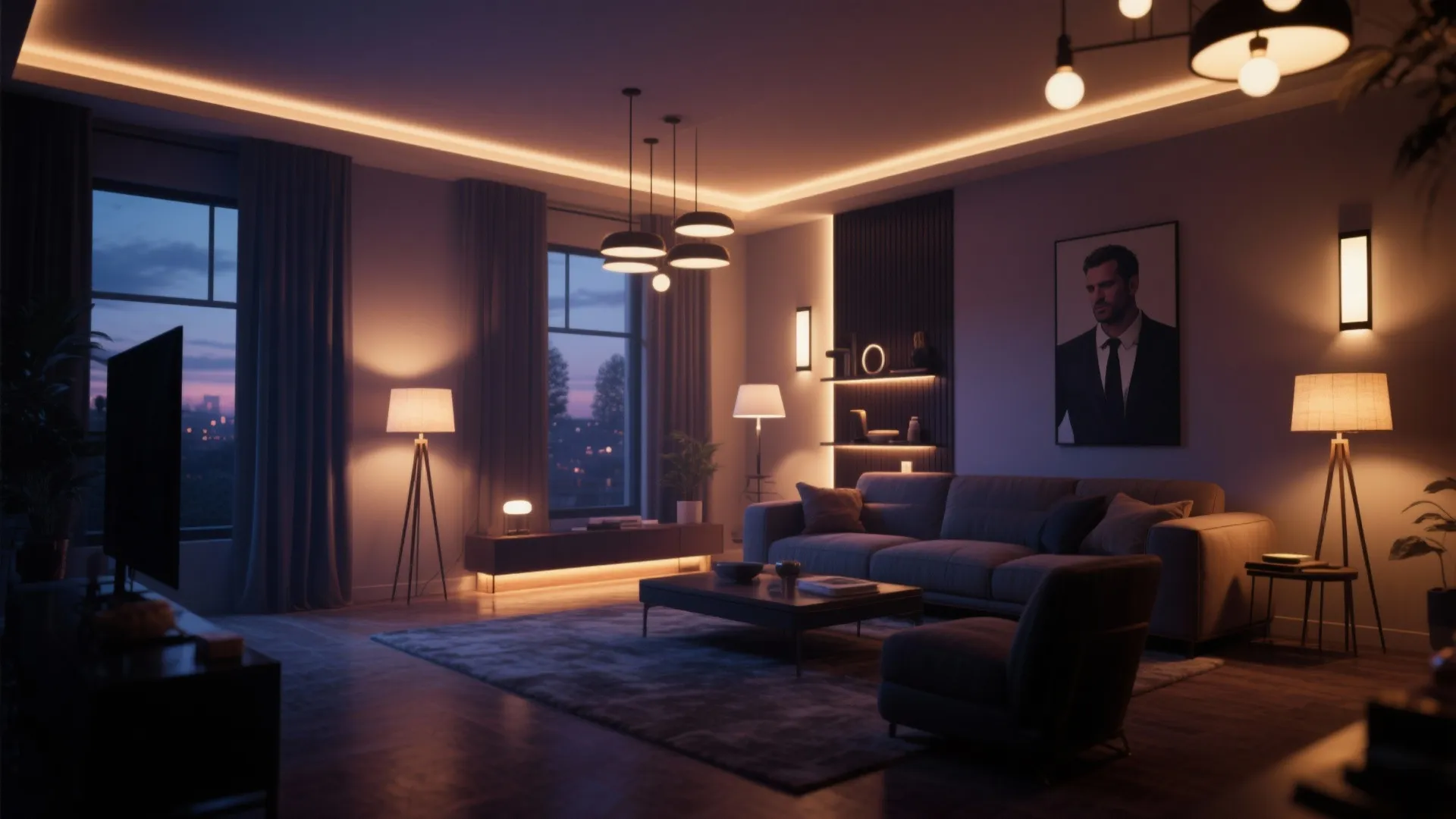 3. Layered Lighting with Dimmers