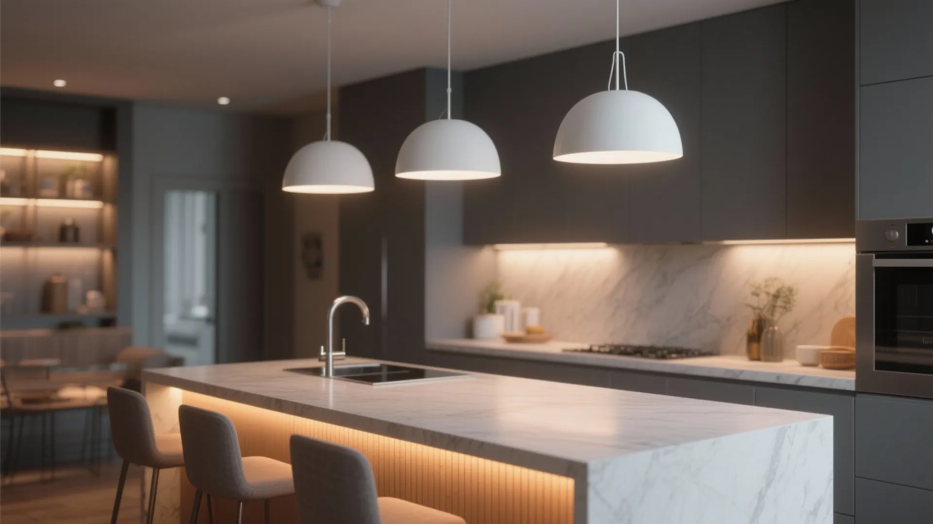 10. Layered Lighting in Gray and White