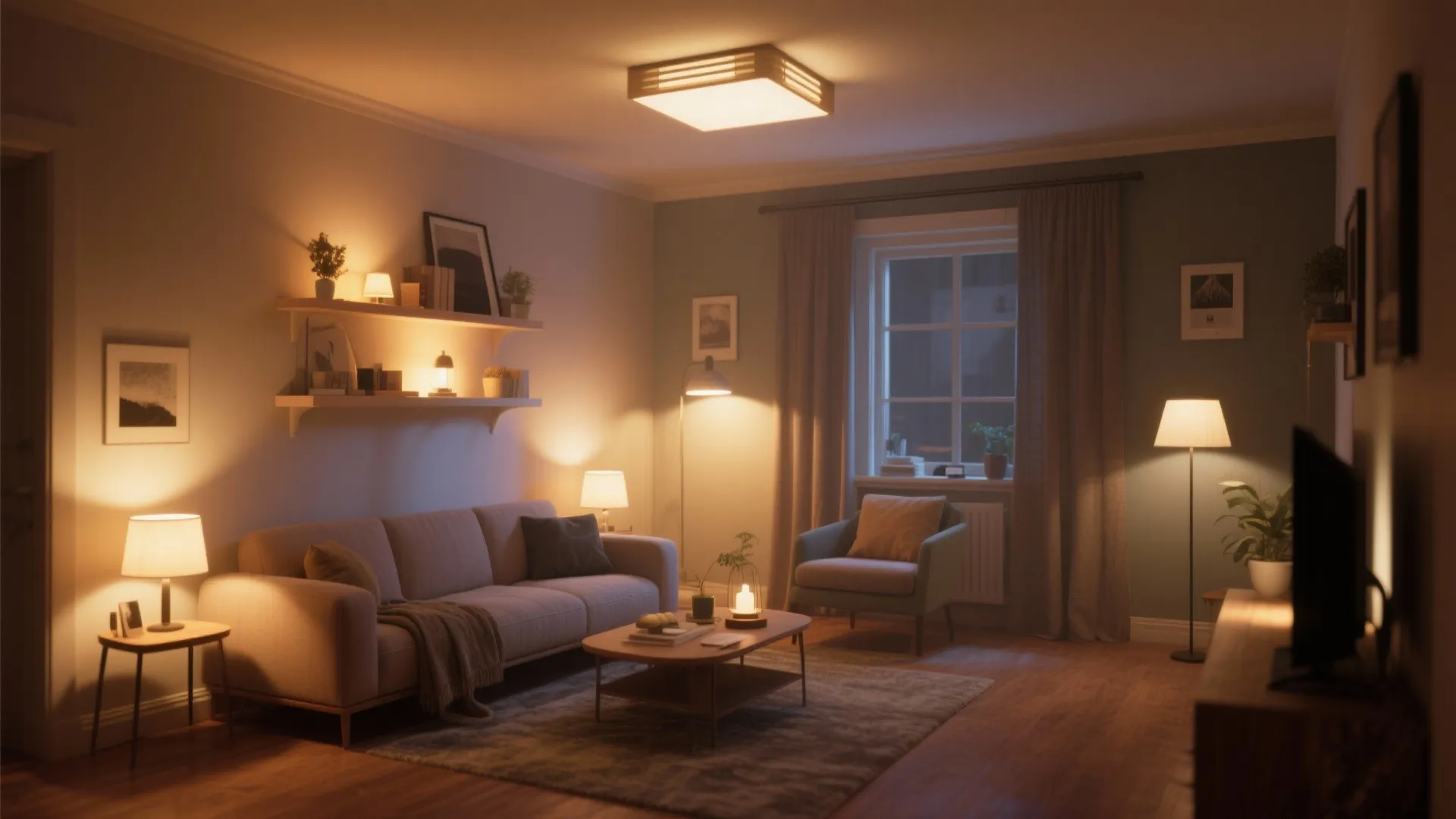 Layered lighting for depth