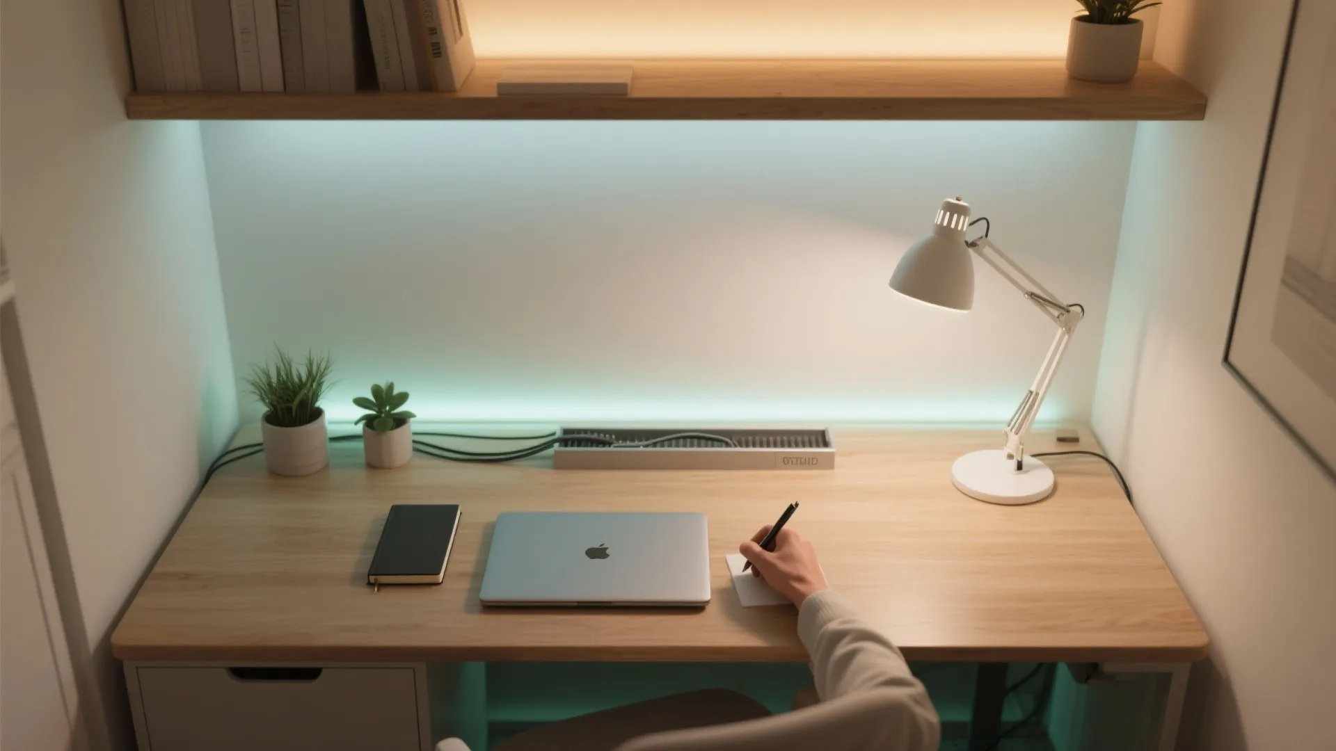 Layered lighting that reduces eye strain