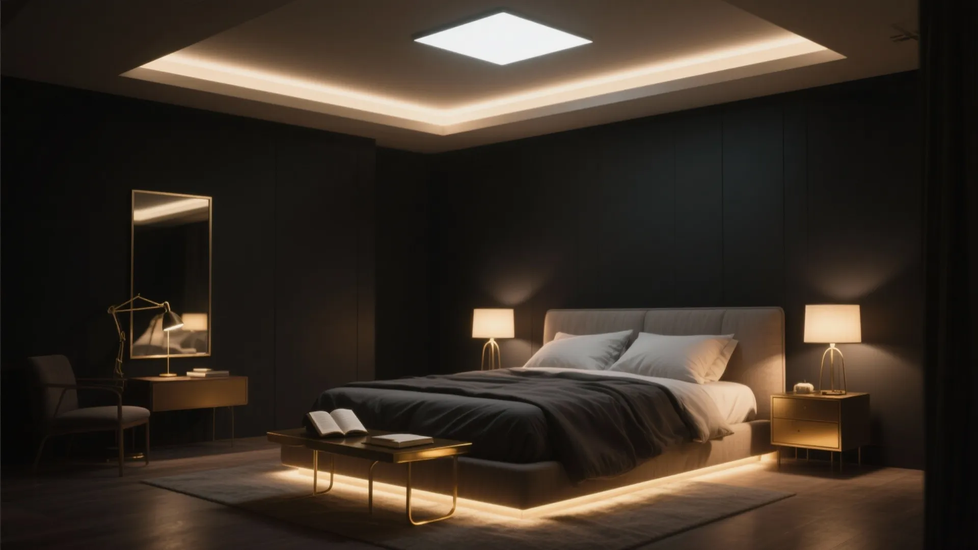 Layered Lighting and Reflective Accents