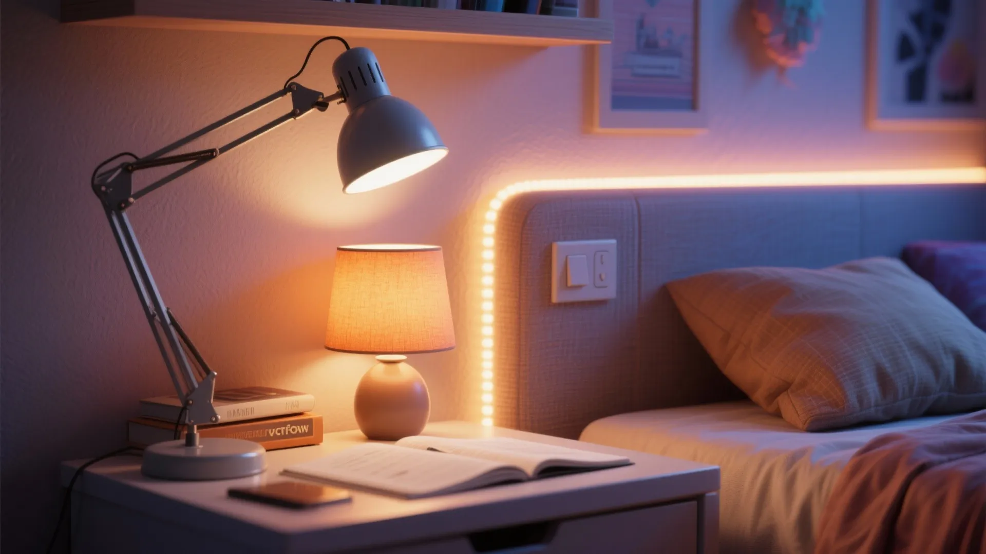 Layered Lighting and Accent Fixtures