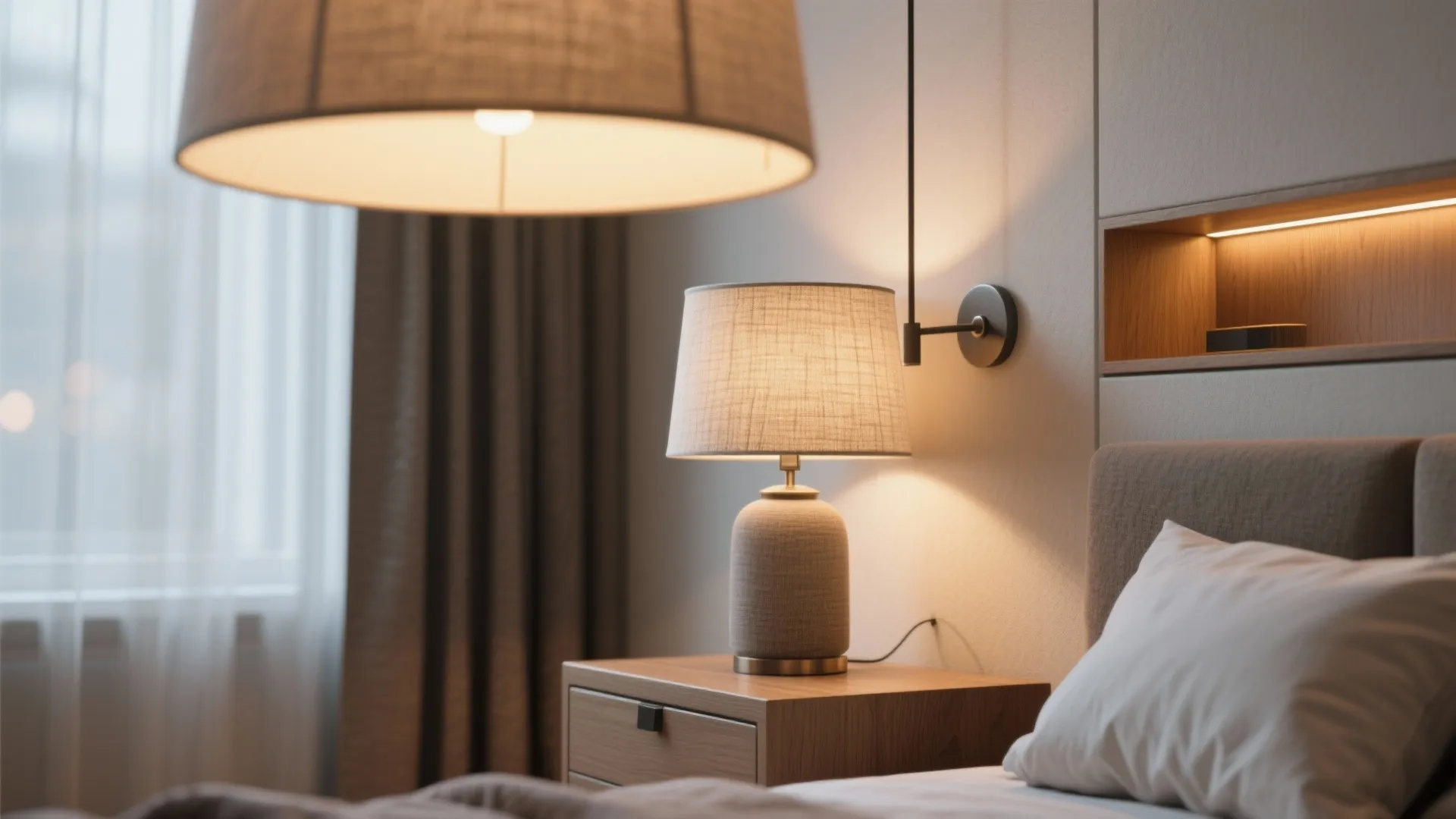 Layered lighting for welcoming ambiance