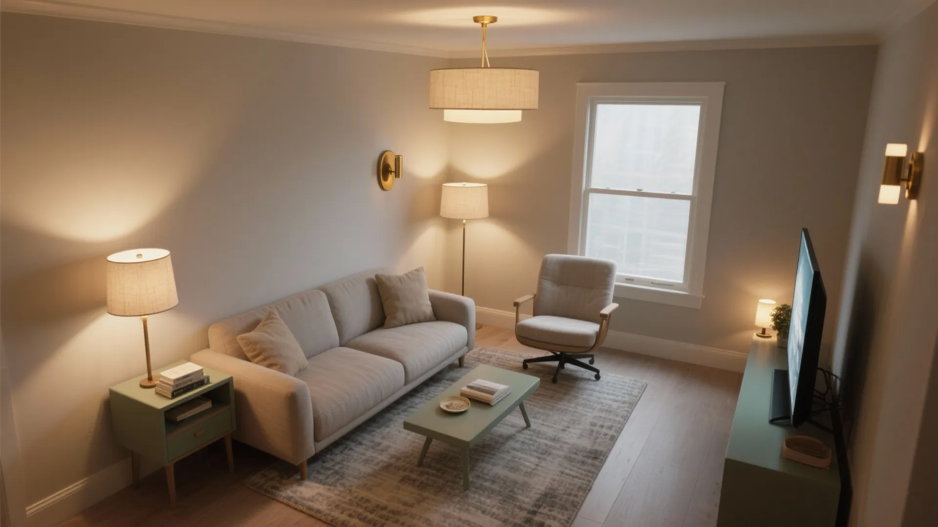 Layered lighting that shapes zones