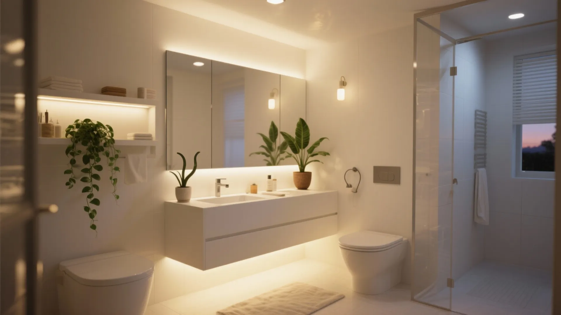 5. Layered lighting and a touch of green