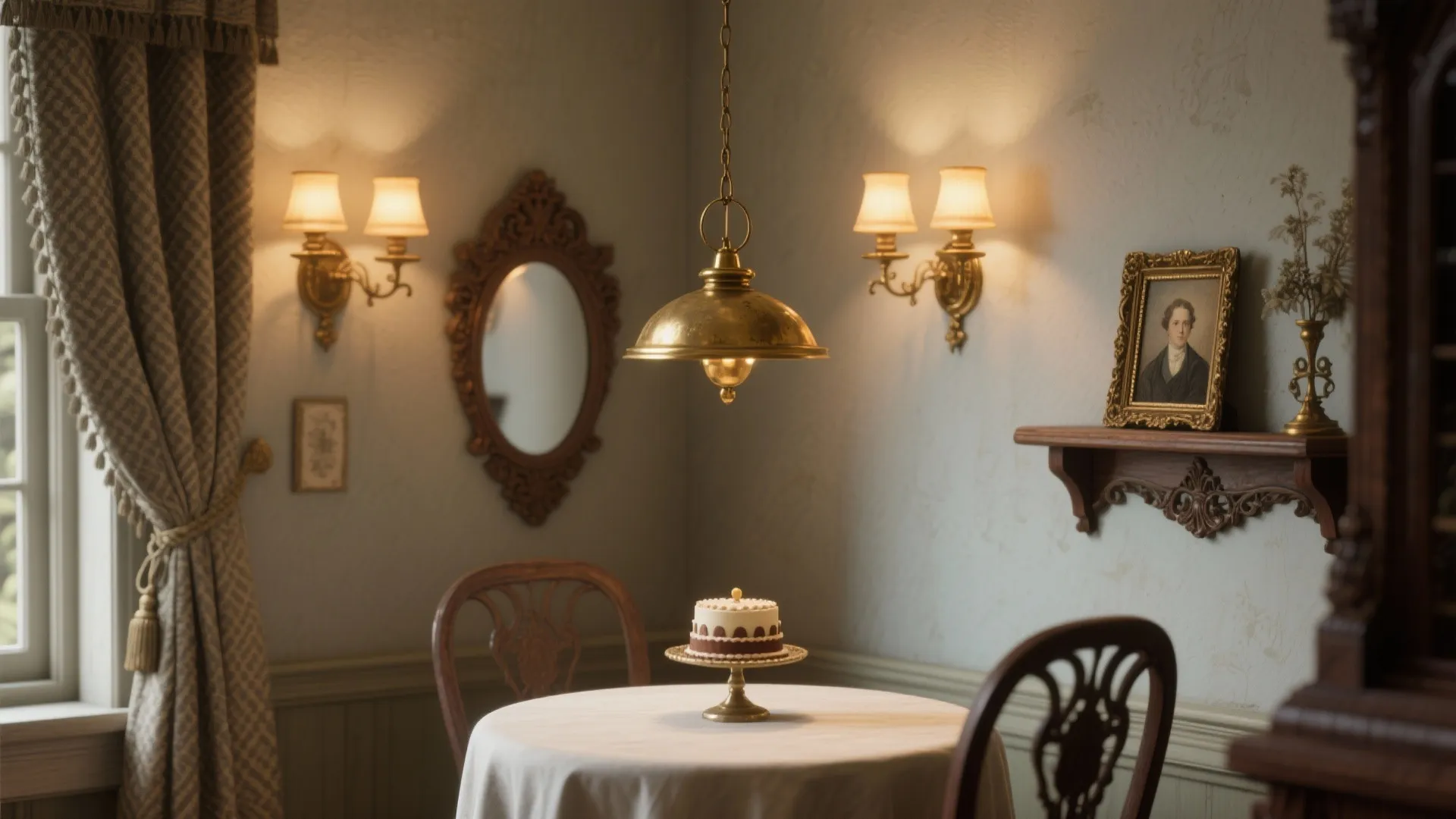 5. Layered lighting and small-scale antiques