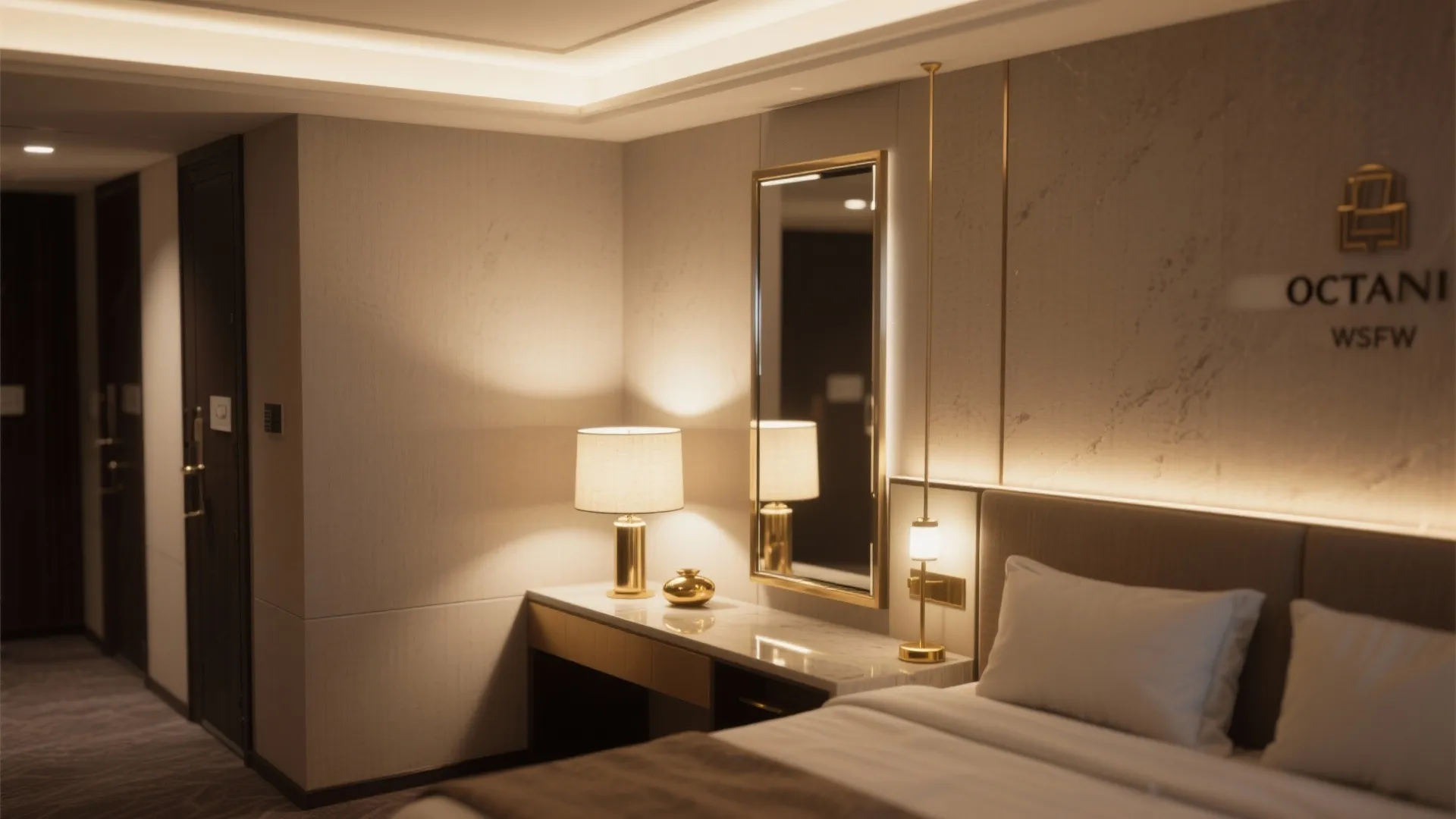 5. Layered lighting and reflective accents