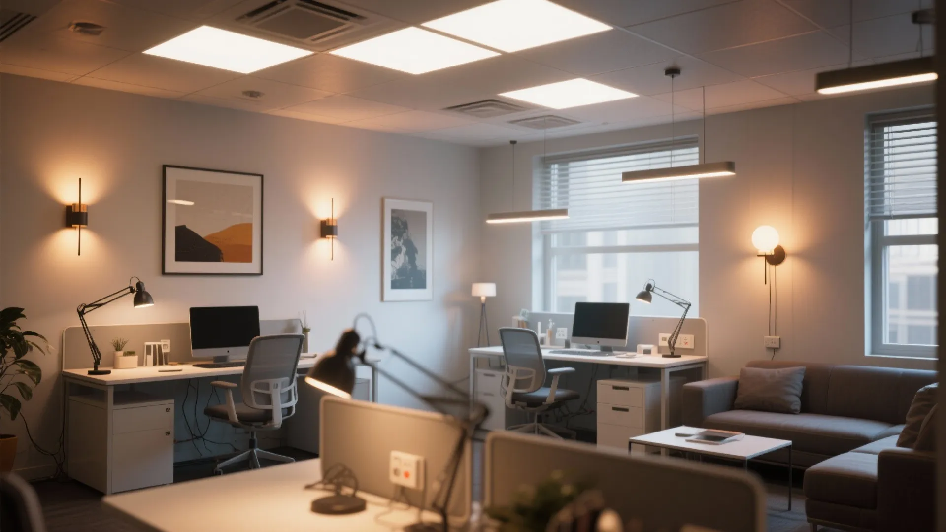 3. Layered lighting for focus and comfort