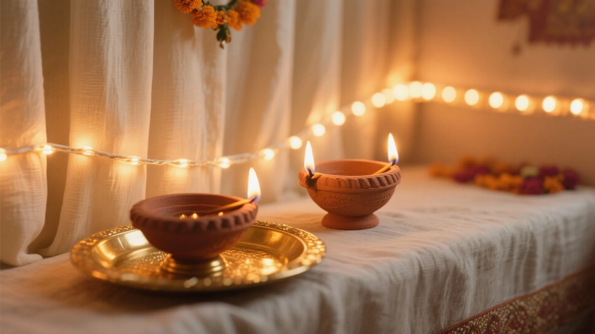 Layered Lighting: Diyas, LEDs, and a Gentle Backlight