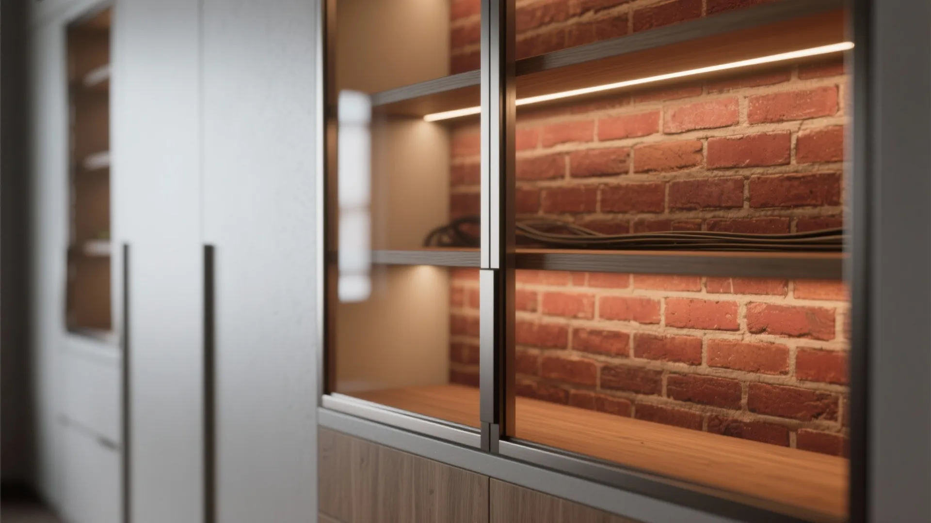 Layered Lighting to Warm the Brick and Elevate Storage