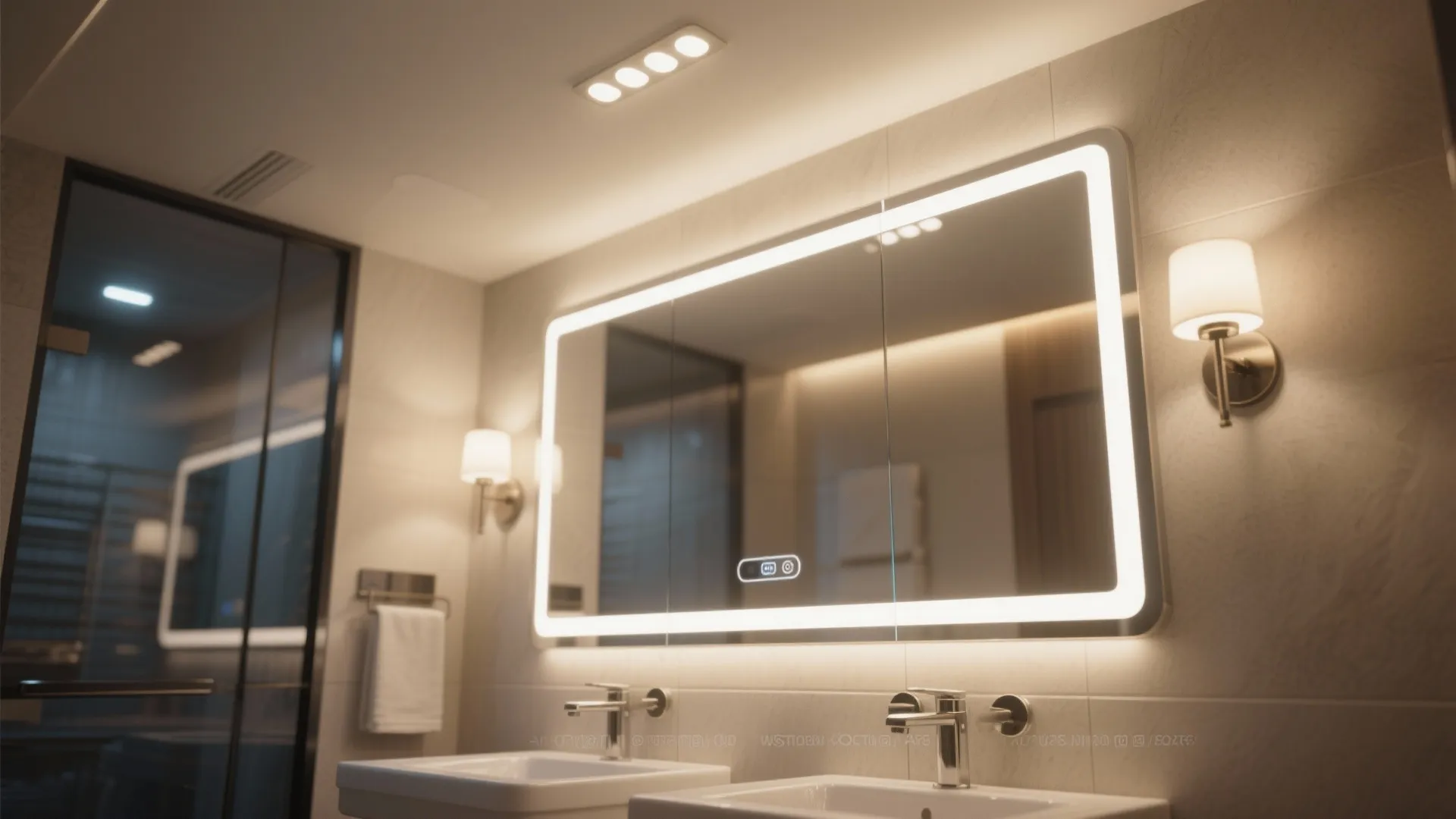 4. Layered Lighting and Smart Mirrors