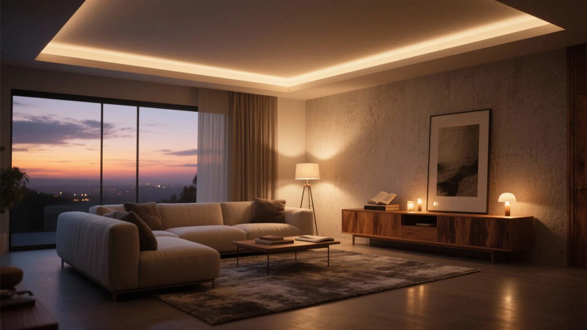 Layered, Dim-to-Warm Lighting That Adapts All Day