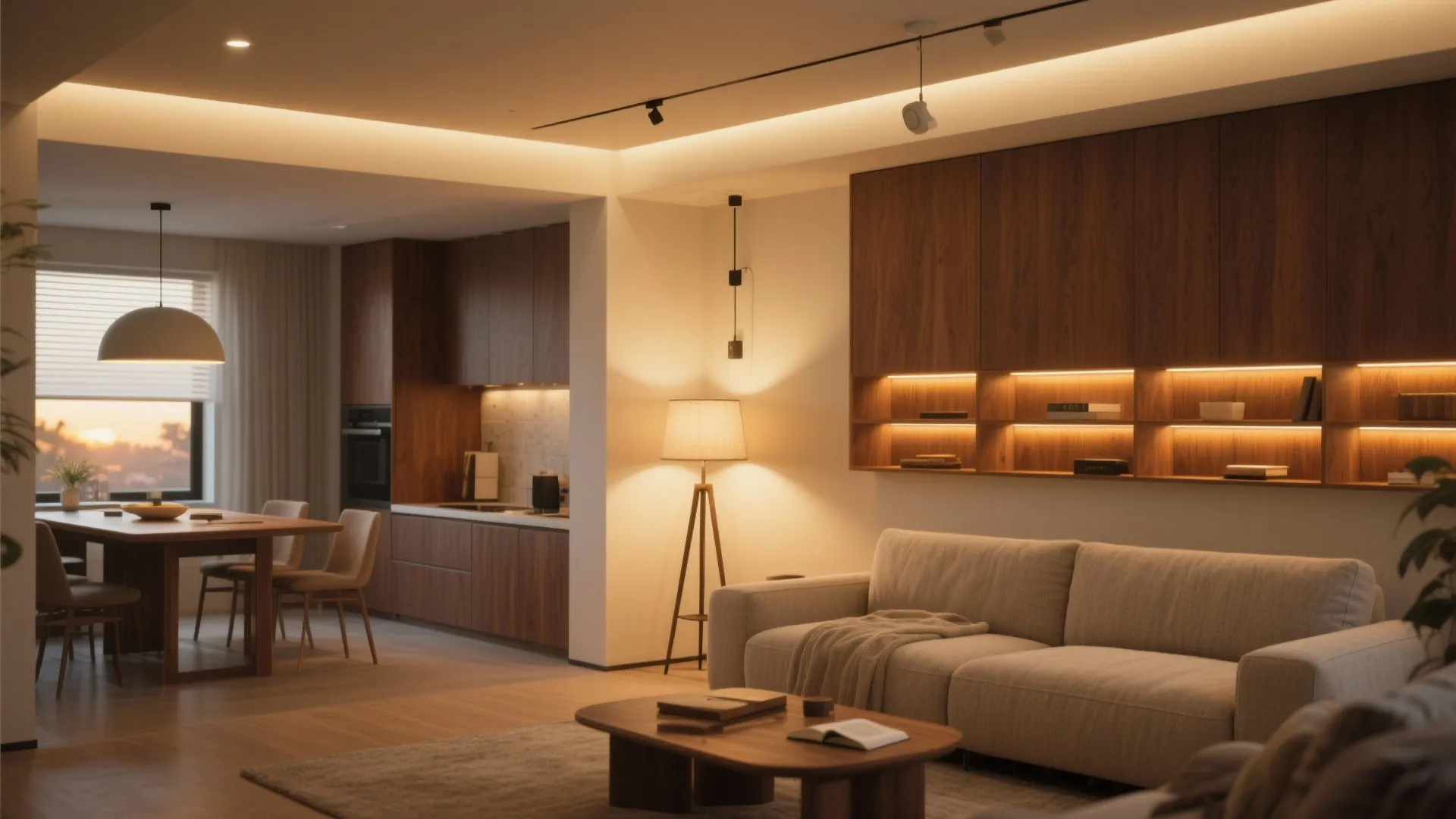 Layered lighting for flexible moods