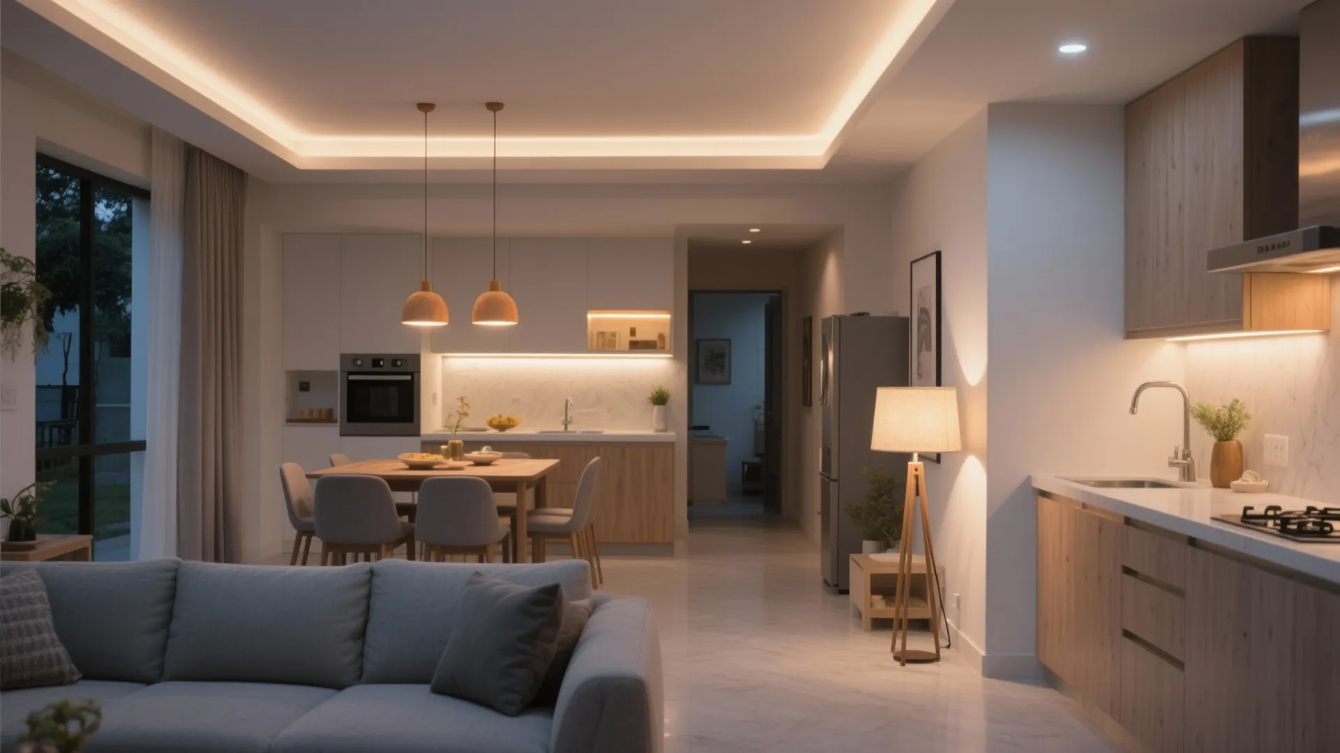 Layered lighting for function, mood, and circadian comfort