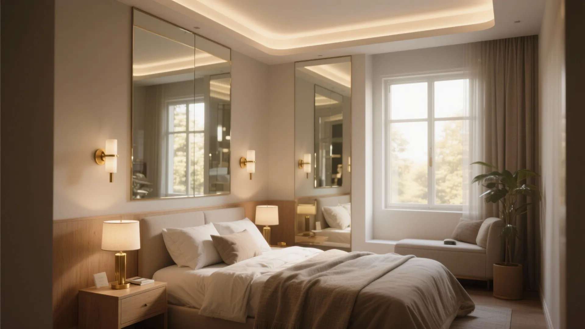 1. Layered lighting and reflective surfaces