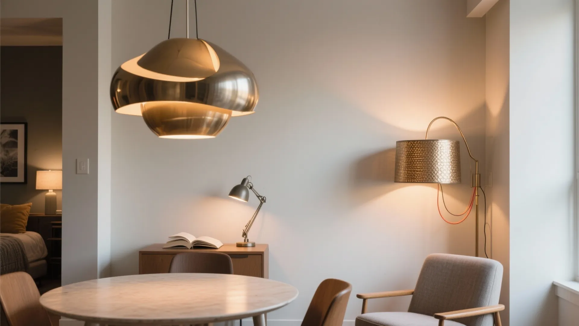 1. Layered lighting that doubles as decor