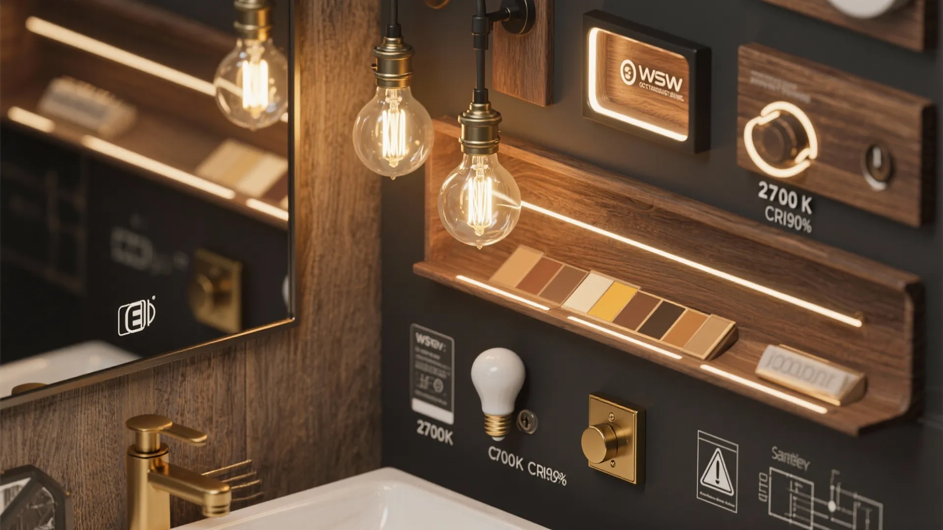 5. Layered Lighting: Task + Accent + Safety