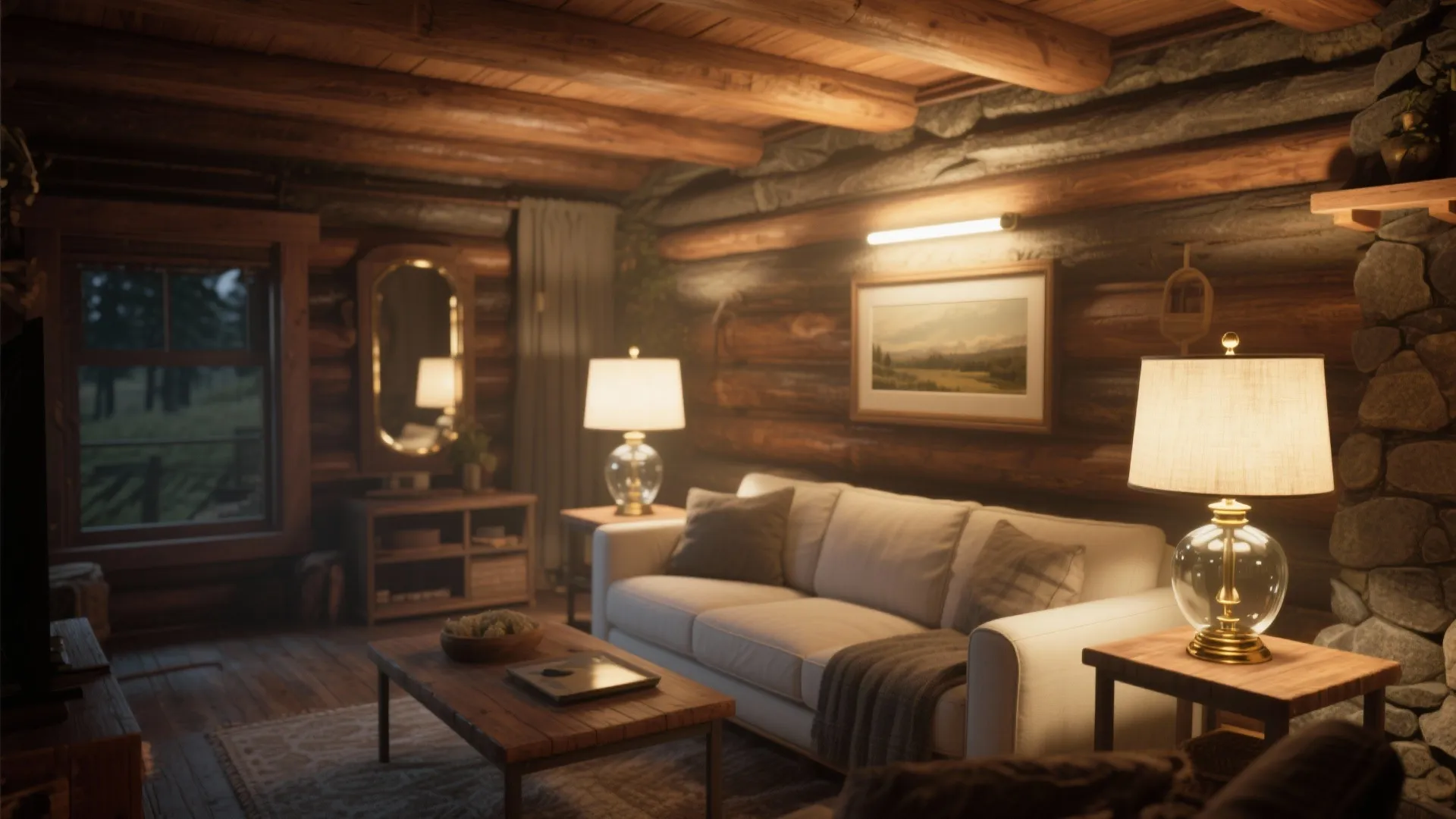 Layered, Warm Lighting + Low-Glare Shine