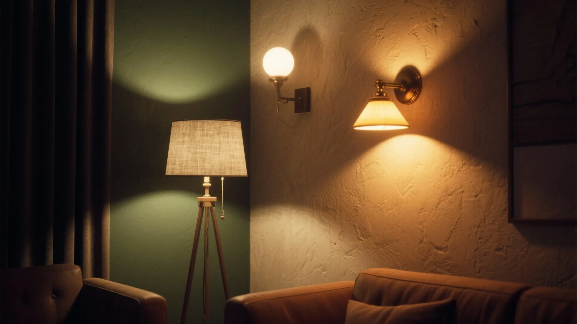 Layered lighting that expands the room