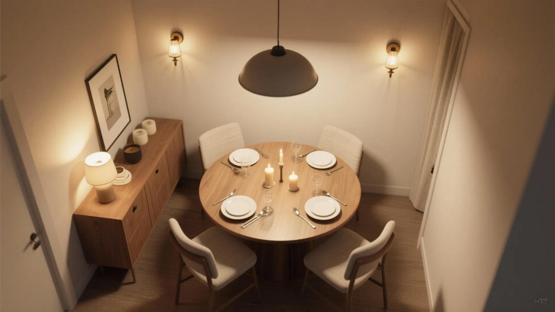 Layered lighting that flatters every meal